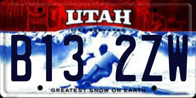 UT license plate B132ZW