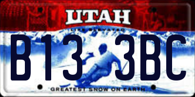 UT license plate B133BC