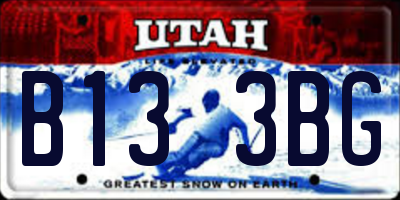 UT license plate B133BG