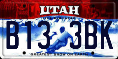 UT license plate B133BK