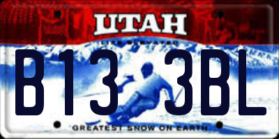 UT license plate B133BL