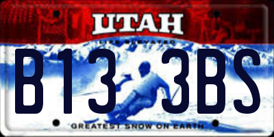 UT license plate B133BS
