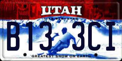 UT license plate B133CI