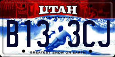 UT license plate B133CJ