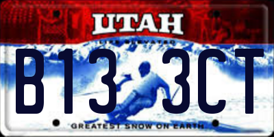 UT license plate B133CT
