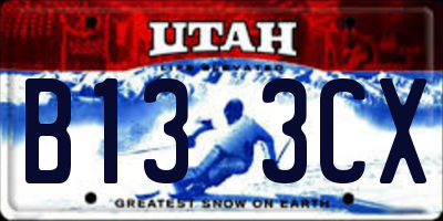 UT license plate B133CX