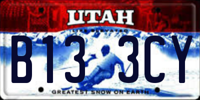 UT license plate B133CY