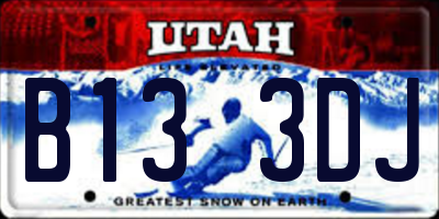 UT license plate B133DJ