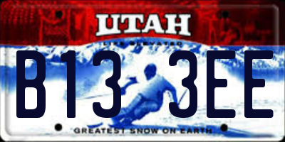 UT license plate B133EE