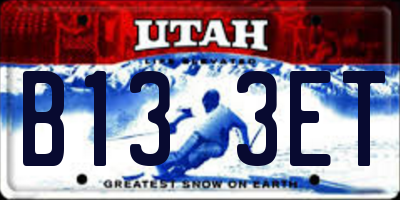 UT license plate B133ET