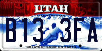 UT license plate B133FA