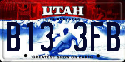 UT license plate B133FB