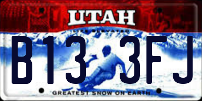 UT license plate B133FJ
