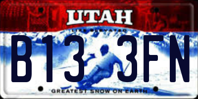 UT license plate B133FN