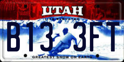 UT license plate B133FT