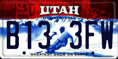 UT license plate B133FW