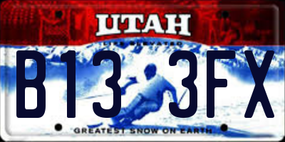 UT license plate B133FX