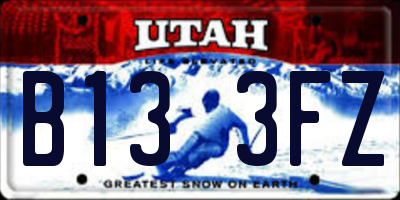 UT license plate B133FZ