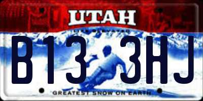 UT license plate B133HJ