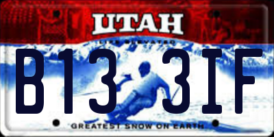 UT license plate B133IF
