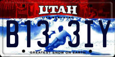UT license plate B133IY