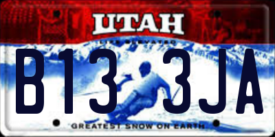 UT license plate B133JA