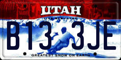 UT license plate B133JE