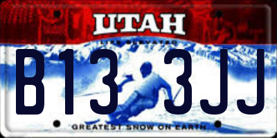 UT license plate B133JJ