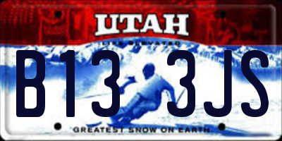 UT license plate B133JS