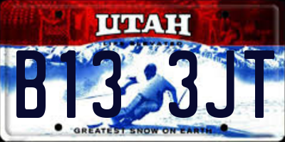 UT license plate B133JT