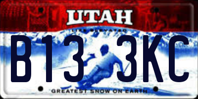 UT license plate B133KC