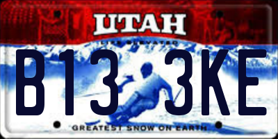 UT license plate B133KE