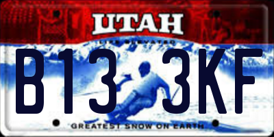 UT license plate B133KF