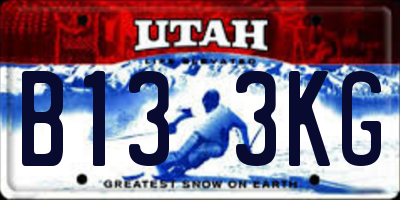 UT license plate B133KG
