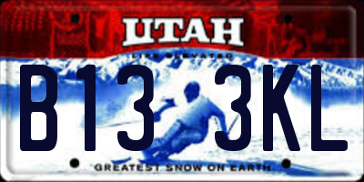 UT license plate B133KL