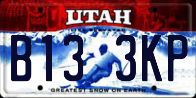 UT license plate B133KP