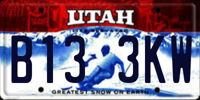 UT license plate B133KW