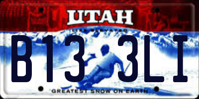 UT license plate B133LI