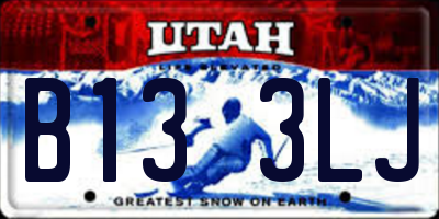 UT license plate B133LJ