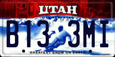 UT license plate B133MI