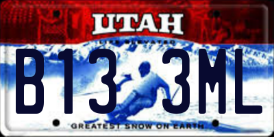 UT license plate B133ML