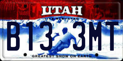UT license plate B133MT