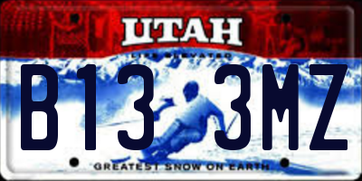 UT license plate B133MZ