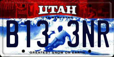 UT license plate B133NR