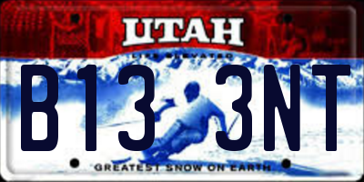 UT license plate B133NT