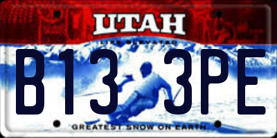UT license plate B133PE
