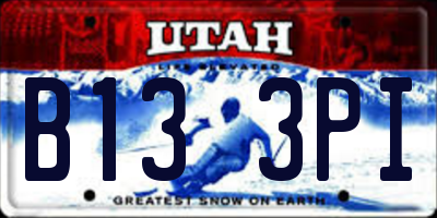 UT license plate B133PI