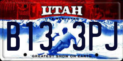 UT license plate B133PJ