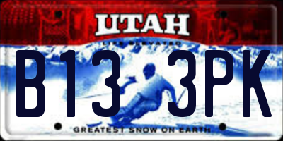 UT license plate B133PK