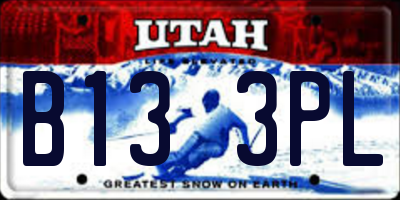 UT license plate B133PL